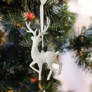 Блестящие рождественские украшения, лось, снежинка, елочные подвесные украшения, зимняя тематика, праздничный декор, подвеска для деревьев, стен, дверей B
