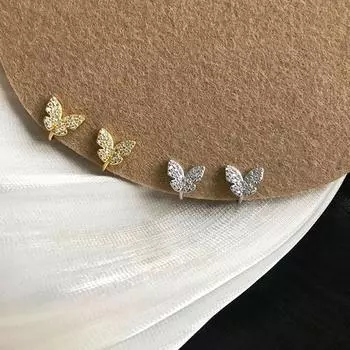 Блестящие серьги-бабочки для женщин с супер феерическими изысканными клипсами для ушей, модные украшения для ушей с темпераментом
