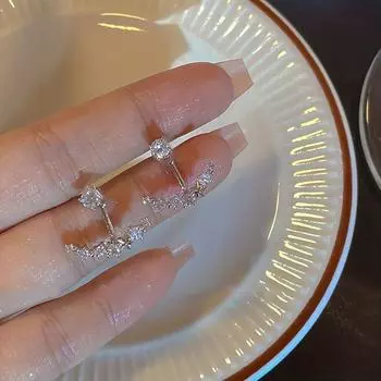 Блестящие серьги-гвоздики, сверкающие циркониевые украшения, элегантные корейские серьги-гвоздики 1pair
