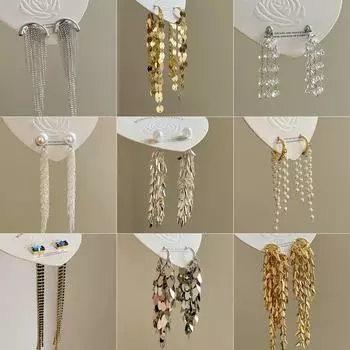 Блестящие серьги-кисточки, женские серьги с чувством высокого класса, легкие роскошные аксессуары для ушей в нишевом дизайне