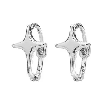 Блестящие серьги-пряжки в виде четырех светящихся звезд, модные базовые простые уличные панк-серьги-кресты со звездами copper