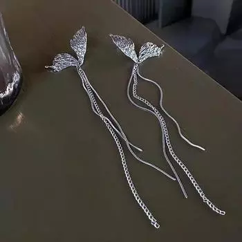 Блестящие серьги с длинными кисточками для женщин, модные ювелирные изделия 1 Pairs