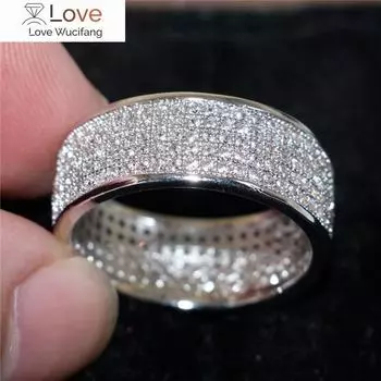 Блестящие серебряные и золотые цветные женские кольца, круглые инкрустированные белым цирконом, кольца для женщин и мужчин, обручальные свадебные украшения, подарок 12 золотой