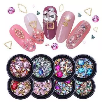 Блестящие стразы для дизайна ногтей, блестки, патчи, смешанные украшения для маникюра #4