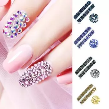 Блестящие Стразы для ногтей Круглые Стразы Плоские Сзади Украшения Для Ногтей Для Поделок Украшения Для Нейл-Арта Украшения Принадлежности H