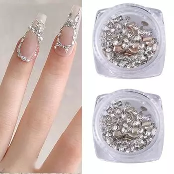 Блестящие Стразы для ногтей Стразы в виде конского глаза Плоские ногтевые камни для поделок Ювелирные изделия для творчества Украшения для ногтей Принадлежности белый