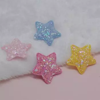 Блестящие тканевые звездочки с подкладкой для аппликаций своими руками для детей, аксессуары для головных уборов и нашивки для украшения своими руками One Size синий