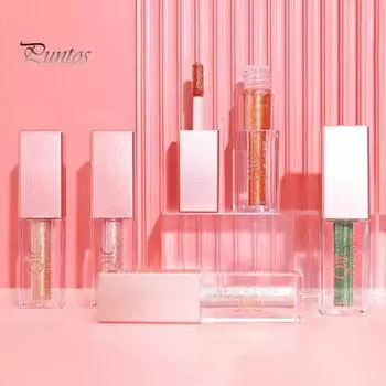 Блестящие жидкие тени для век с ультратонкой кисточкой, стойкие, водостойкие, не размазывающиеся, мерцающие, перламутровые, металлические тени для век, портативные, для женщин и девочек