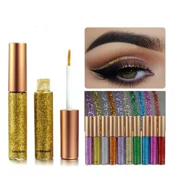 Блестящие жидкие тени для век Жидкие блестящие тени для век Жидкая подводка для глаз Ручка Прочная быстросохнущая непрозрачная