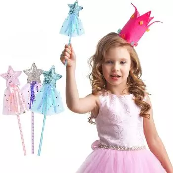 Блестящие звездные палочки принцесса ангел фея звездные волшебные палочки девушки фея магия костюм реквизит для дня рождения принадлежности фиолетовый
