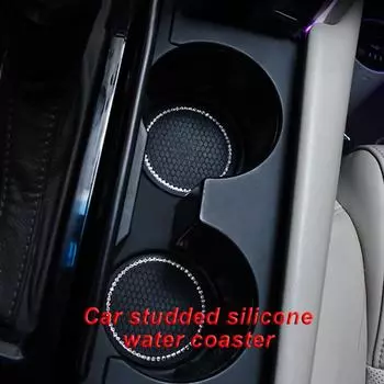 Блестящий акриловый алмазный автомобильный подстаканник круглый теплоизоляционный нескользящий подстаканник кристалл аксессуары для салона автомобиля чёрный