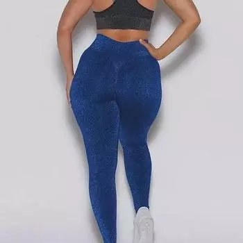 Блестящий бесшовный костюм для йоги в европейском и американском стиле - блестящий серебристый шелк Large