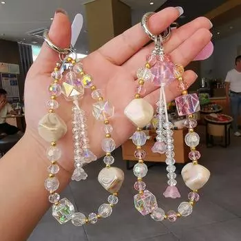 Блестящий бисерный ремешок для телефона, необычная подвеска для сумки, роскошный брелок для ключей в виде пентаграммы, декор для сумки Style B
