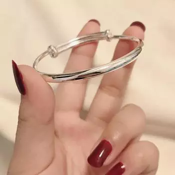 Блестящий браслет женский молодой девушки простой простой браслет с кольцом Push-pull регулируемые ювелирные изделия