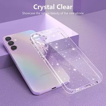 Блестящий чехол для Samsung Galaxy A55 A35 A25 A15 S24 Ultra S23 Fe S22 Plus S21 S20 Note 20 A14 5G A54 A34 A33 A32 A13 A52 A53 A13 A51, аксессуары S24 чистый