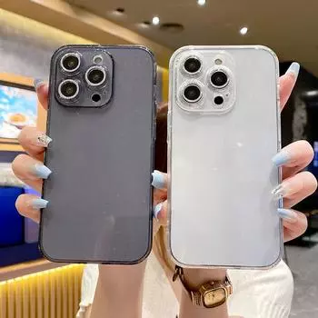 Блестящий чехол для телефона для iPhone 15 Pro Max 14 Plus 13 12 11 X XS XR 15Pro 14Pro 13Pro для женщин и девочек, защитная крышка для объектива камеры, аксессуары For iPhone 15 чёрный