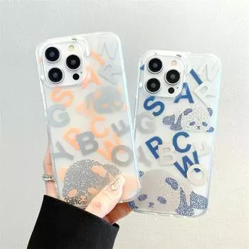 Блестящий чехол для телефона с медведем для iPhone 15 Pro Max 14 13, милый чехол For iPhone 13 серый