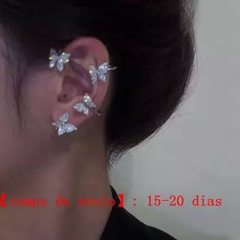 Блестящий циркон бабочка уха манжета клипса для женщин девочек мода без пирсинга уха манжета ушной крючок вечеринка свадьба ювелирные изделия подарок