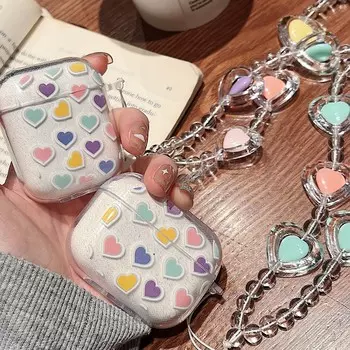 Блестящий цветной чехол для наушников с любовью для Apple Airpod Pro 2nd 1 3 2, беспроводная зарядная коробка с Bluetooth, милый чехол с сердечком For Airpods Pro 2nd