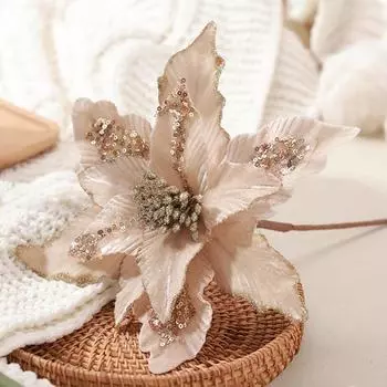 Блестящий цветок 1 шт. Атмосфера Красивое украшение белый