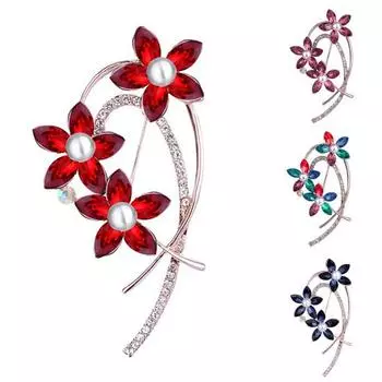 Блестящий цветок, искусственный жемчуг, стразы, инкрустация, брошь на лацкане, булавка, декор для шарфа, подарок