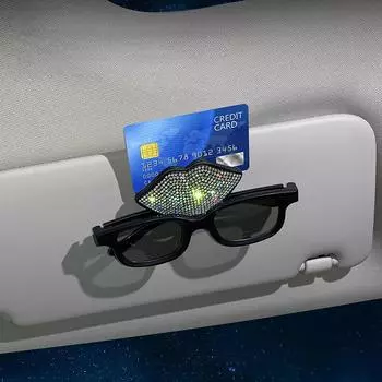 Блестящий держатель для автомобильных очков из бриллиантового кристалла, солнцезащитный козырек, зажим для солнцезащитных очков, крепление для футляра для очков, зажим для билетной карточки, автомобильные аксессуары чёрный