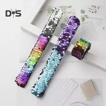 Блестящий детский браслет с блестками и браслетом, повязка на голову, подарок для вечеринки