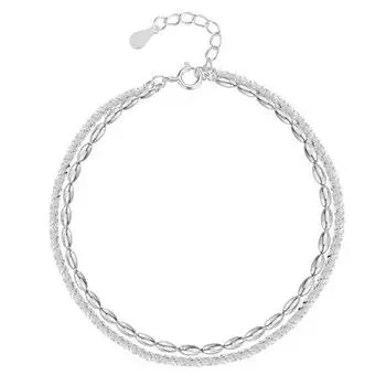 Блестящий двухслойный браслет-цепочка для женщин, девушек