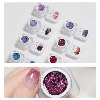 Блестящий гель для ногтей Flash, блестящий эффект, серебристый УФ-гель, мерцающая пыль, декор для ногтей своими руками