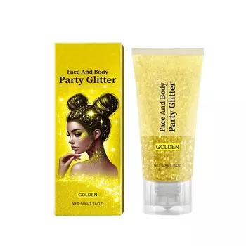 Блестящий гель с пайетками Натуральный трехмерный корпус Глянцевый блестящий гель для вечеринки Карнавал Многоцветный по желанию One Size золотой