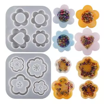 Блестящий глянцевый геометрический цветочный орнамент силиконовая эпоксидная смола форма DIY брелок кулон ювелирные изделия для украшения сумки ремесло 1