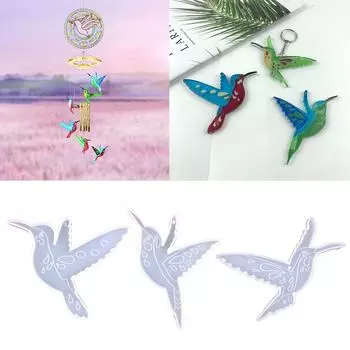 Блестящий глянцевый колибри украшение силиконовая эпоксидная смола форма DIY брелок кулон ювелирные изделия для подарка на день святого Валентина ремесло 3