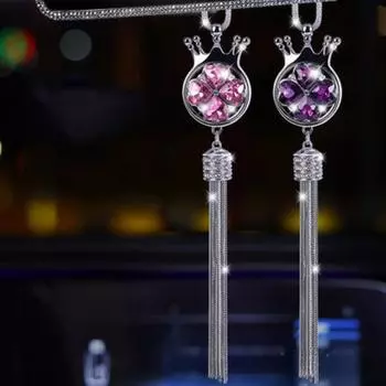 Блестящий хрустальный орнамент подвеска для автомобиля подвеска для автомобиля горный хрусталь зеркало заднего вида подвесной декор аксессуары синий