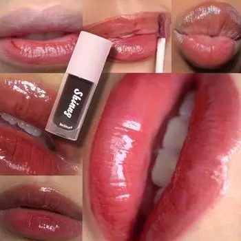 Блестящий и увлажняющий блеск для губ с полупрозрачным черным маслом для губ и водным глянцевым зеркальным хайлайтером прозрачного черного цвета сахара