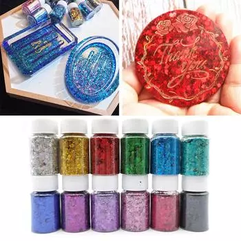 Блестящий кристалл эпоксидная смола ручной работы Diy Slime Mud Material Блестки для ногтей Тени для век Сценический макияж Ювелирные изделия Блестящая пудра