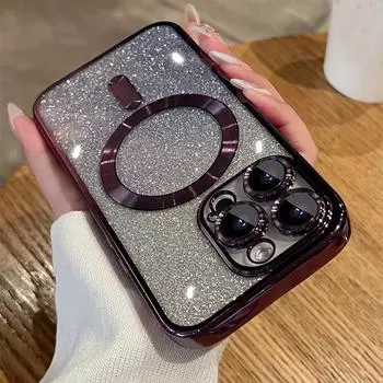 Блестящий магнитный прозрачный чехол с беспроводной зарядкой для Iphone 14 13 12 11 Pro Max Xs Max Xr X 14 Plus противоударный прозрачный чехол For iPhone 11PM