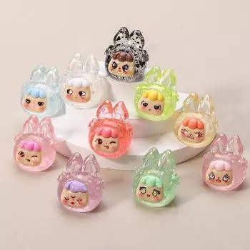 Блестящий мигающий кролик мечты Мини фигурка настольный милый мультяшный кролик зыбучие пески декоративное украшение разноцветный