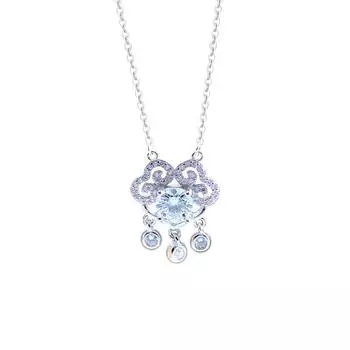 Блестящий Mosang Stone Ruyi Lock Tassel ожерелье женская мода Seiko Light Luxury High Grade Feeling Neckwear