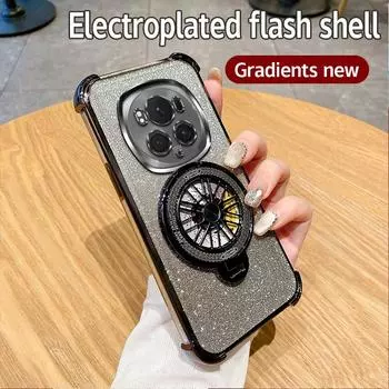 Блестящий противоударный градиентный чехол-подставка для телефона с гироскопом с гальваническим покрытием для Huawei Honor Magic 6 5 Pro силиконовый чехол Honor Magic 5