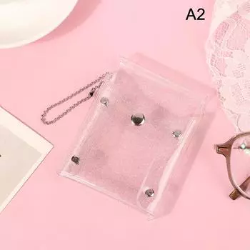 Блестящий прозрачный кошелек для монет из ПВХ, кошелек для фотокарточек для девочек, прозрачный мини-кошелек на застежке, брелок