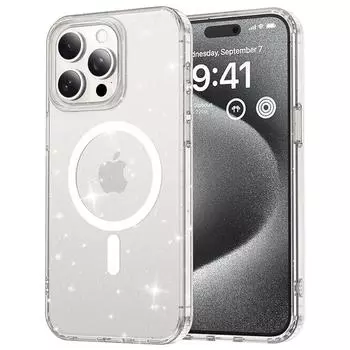 Блестящий прозрачный мягкий магнитный чехол Magsafe для IPhone 16 15 14 13 11 12 Pro Max Plus 16Pro Mac Safe женский чехол аксессуар For iPhone 16 Pro Max чистый