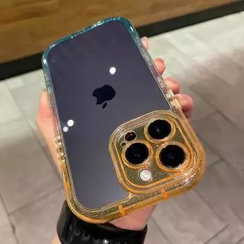 Блестящий прозрачный силиконовый чехол-бампер для телефона Iphone 14 13 12 11 Pro Max 14 Plus 11 14 Pro Max противоударный прозрачный мягкий чехол For iPhone 12Pro