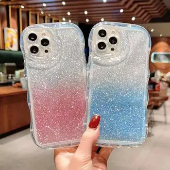 Блестящий прозрачный защитный чехол для объектива для iPhone 14 13 12 11 Pro Max X XR XS Max 7 8 6 Plus, мягкий чехол из ТПУ с лазерной бумагой For iPhone X or XS