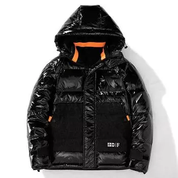 Блестящий пуховик мужская зимняя одежда новый модный бренд легкий и короткий стиль модное осенне-зимнее утолщенное пальто с капюшоном M
