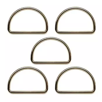 [Блестящий Пунпун Мару] D-образное кольцо Внутренний диаметр 4,5 см металл [золото] золотой ремешок брелок для ключей детали сумки Металлическая фурнитура ручной работы баклажан 5 штук NSKR-022
