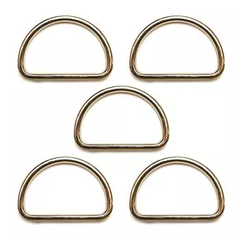 [Блестящий Пунпун Мару] D-образное кольцо Внутренний диаметр 3,5 см металл [золото] золотой ремешок брелок для ключей детали сумки Металлическая фурнитура ручной работы баклажан 5 штук NSKR-021