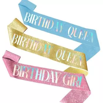 Блестящий ремень для этикета на день рождения с кожаным блестящим бронзовым плечевым ремнем с буквами для девочек, украшения для дня рождения, принадлежности для Дня Рождения для девочек Rose gold BG