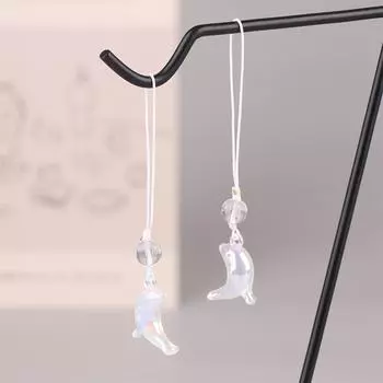 Блестящий ремешок для телефона с дельфином, минималистичная цепочка для мобильного телефона с дельфином, ремешок для мобильного телефона для девочек, чехол для наушников, кулон