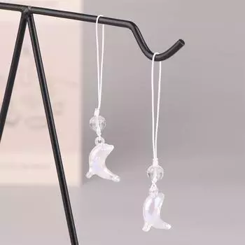 Блестящий ремешок для телефона с дельфином, минималистичная цепочка для мобильного телефона с дельфином, ремешок для мобильного телефона для девочек, чехол для наушников, кулон one size