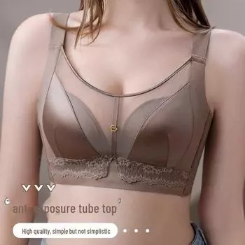 «Блестящий шелковый топ-труба для маленькой груди с боковой поддержкой и регулировкой против провисания» 34/75AB